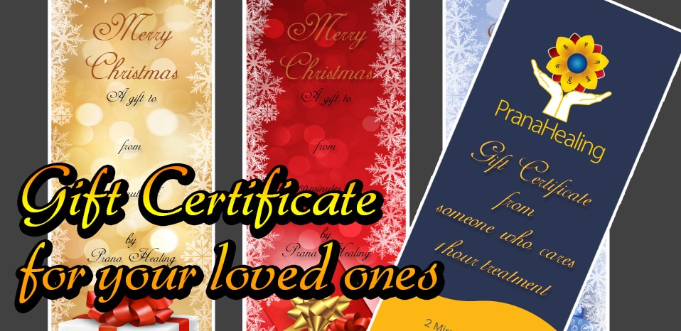 Christmas Gift Certificate from Prana Healing